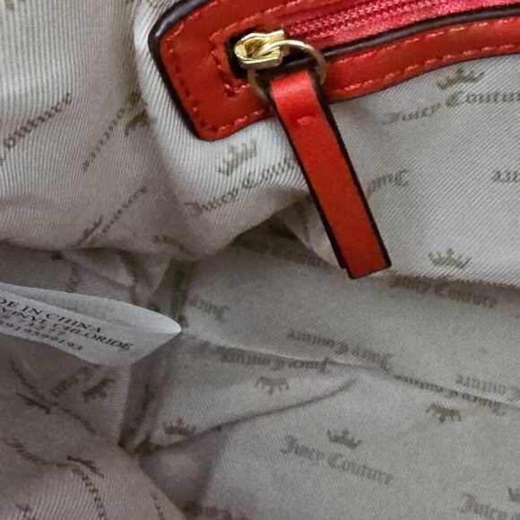 Juicy Couture Style 600 Vegan Leather Red Handbag - Picture 8 of 16